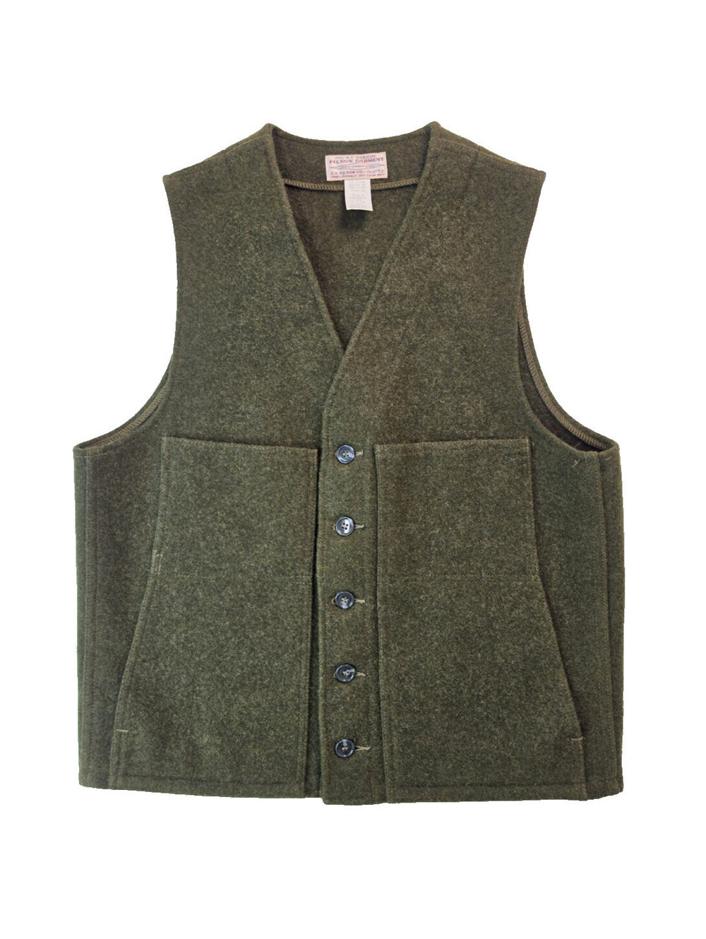 Filson Vintage Style 20 Green Virgin Wool Mackinaw Vest Mens Size 42